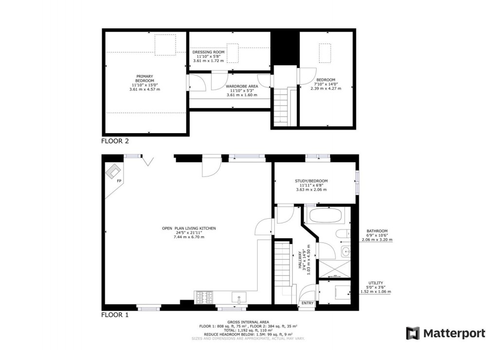 Floorplan for Twenty Acres, Dalbury Lees, Ashbourne