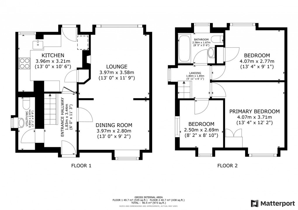 Floorplan for Fairholmes, Matlock