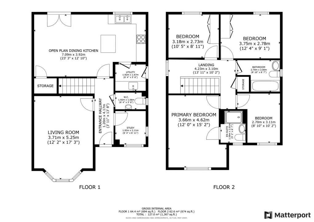 Floorplan for Gilling Close, Highfields, Littleover, Derby