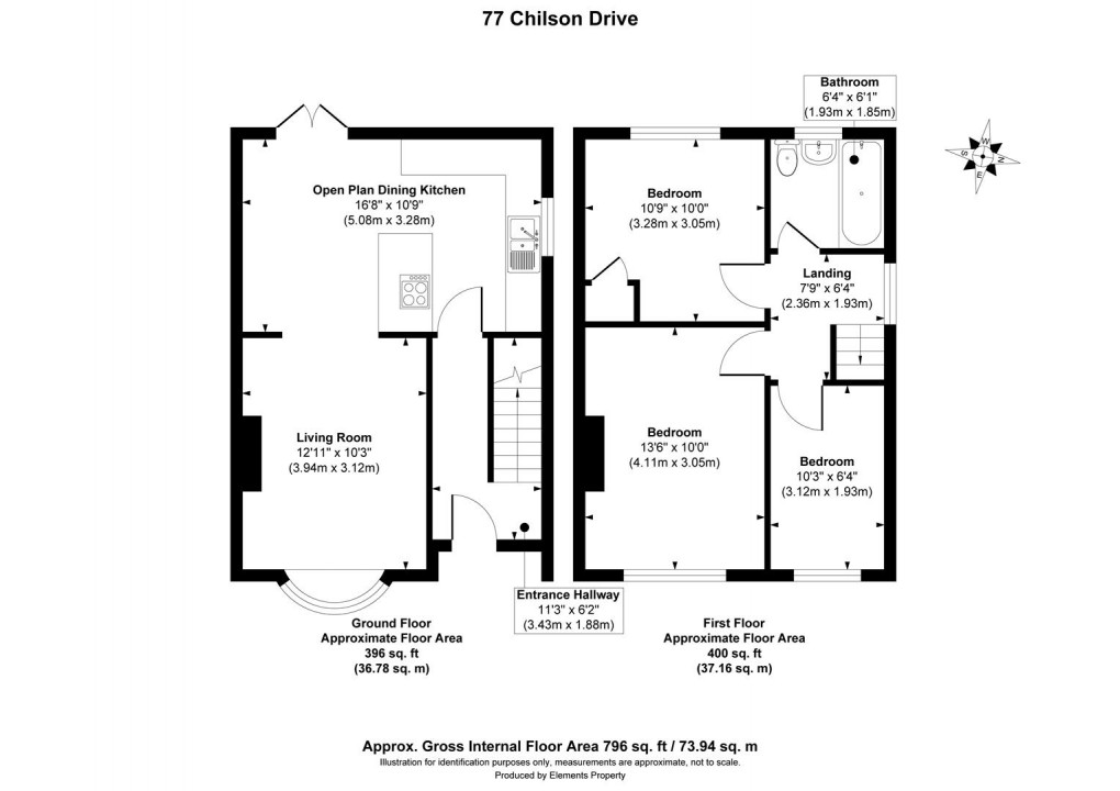 Floorplan for Chilson Drive, Mickleover, Derby