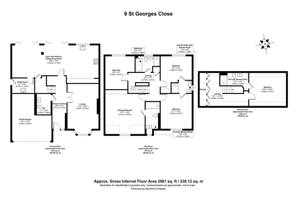 Floorplan for St. Georges Close, Allestree, Derby