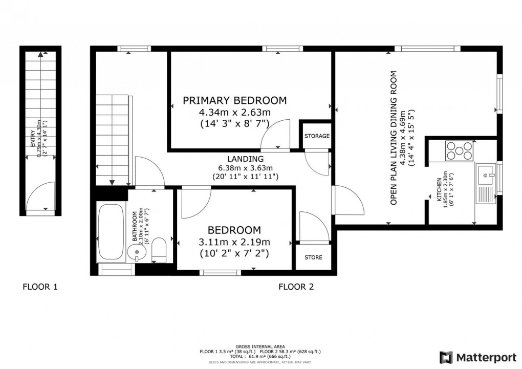 Floorplan for Black Eagle Court, Burton-On-Trent