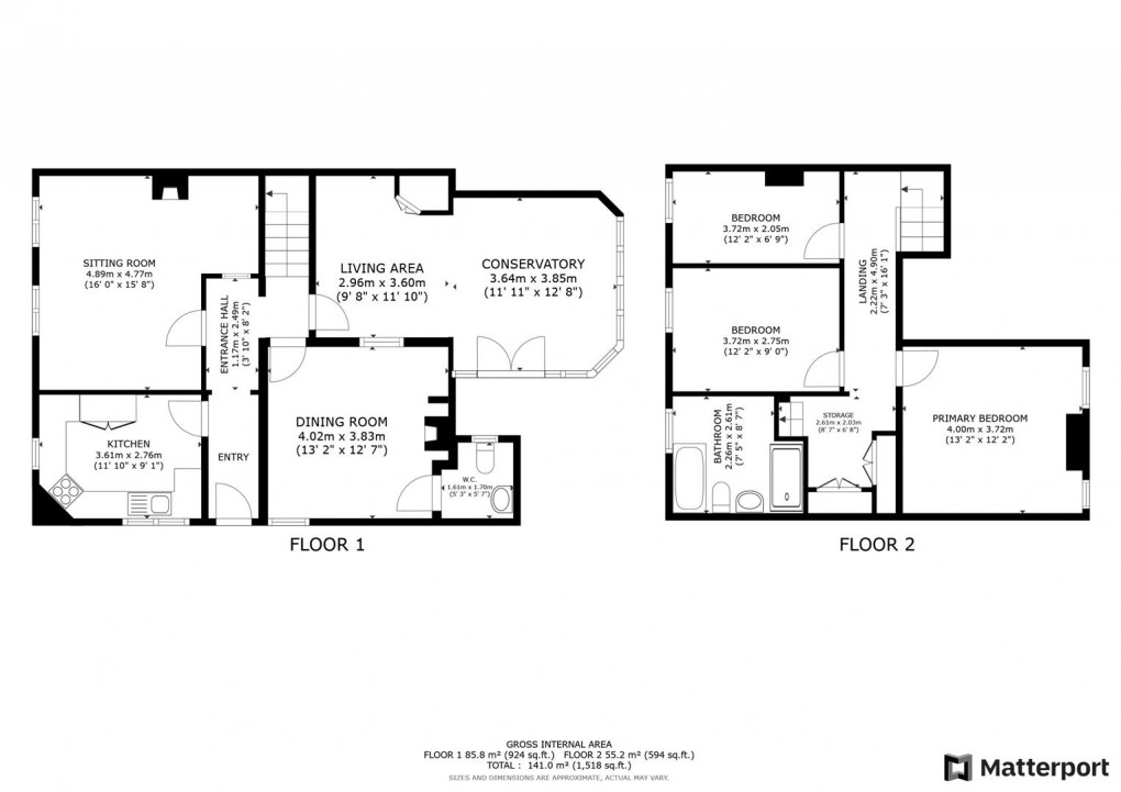 Floorplan for Ashbourne Road, Kirk Langley, Ashbourne