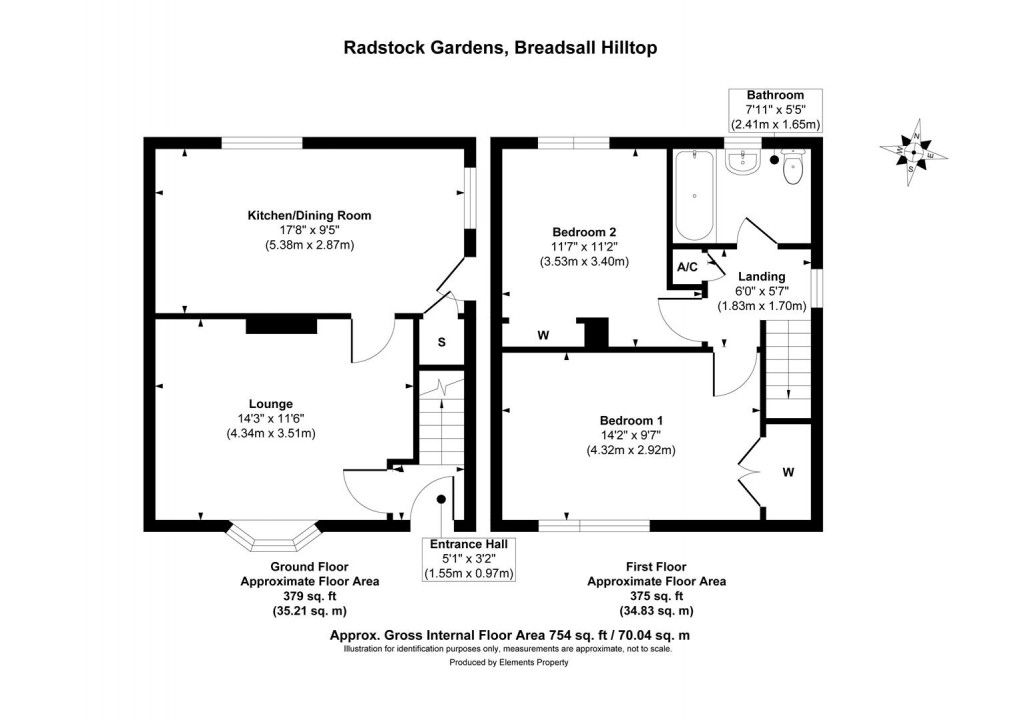 Floorplan for Radstock Gardens, Breadsall Hilltop, Derby