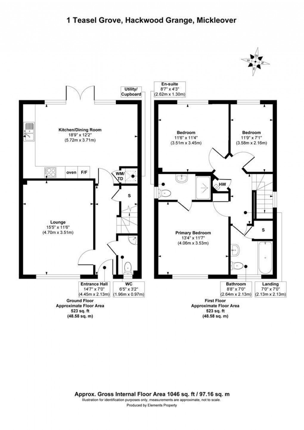 Floorplan for Teasel Grove, Mickleover, Derby