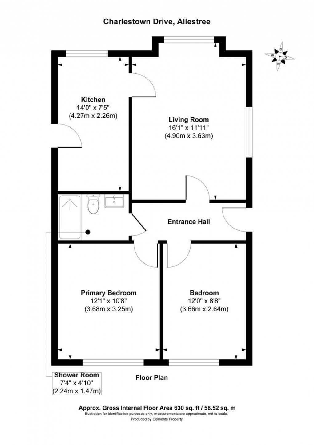 Floorplan for Charlestown Drive, Allestree, Derby