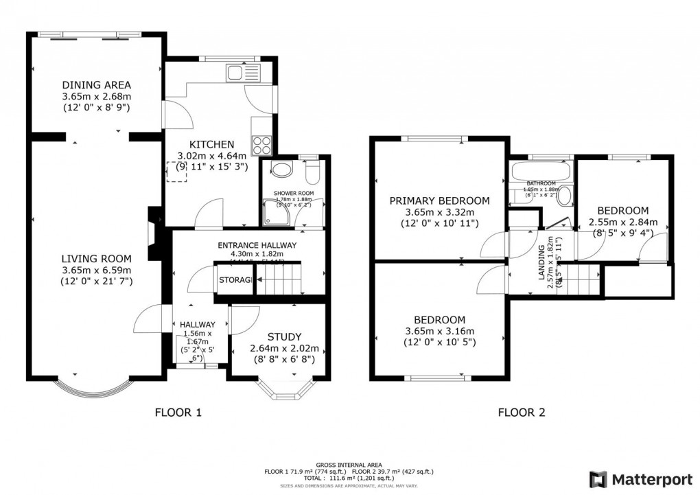 Floorplan for Birchover Way, Allestree, Derby