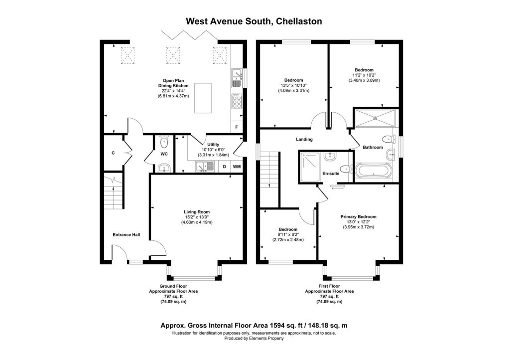 Floorplan for West Avenue South, Chellaston, Derby