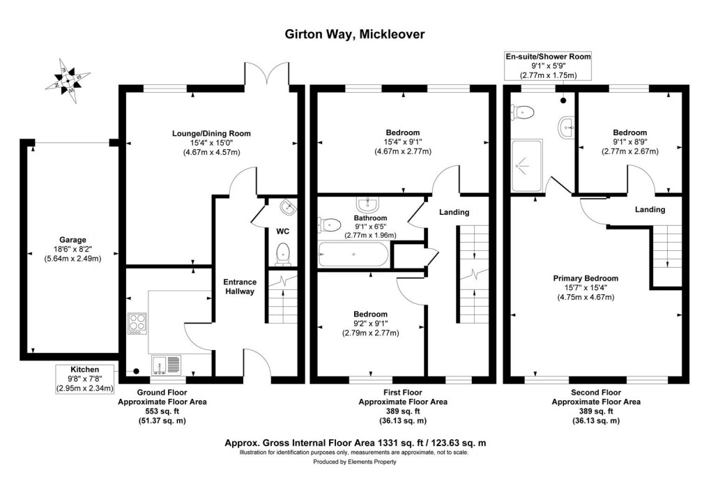 Floorplan for Girton Way, Mickleover, Derby