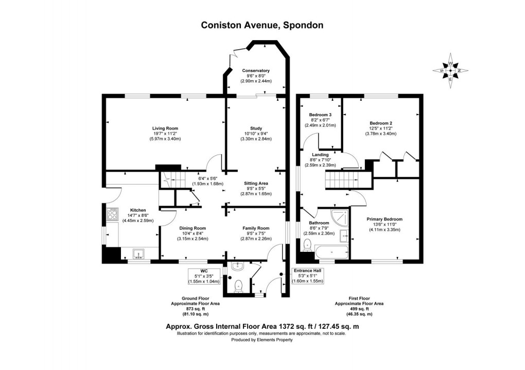 Floorplan for Coniston Avenue, Spondon, Derby