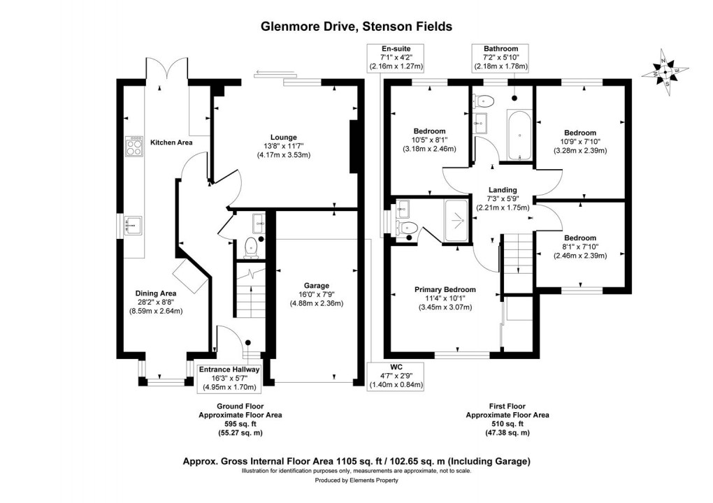 Floorplan for Glenmore Drive, Stenson Fields, Derby