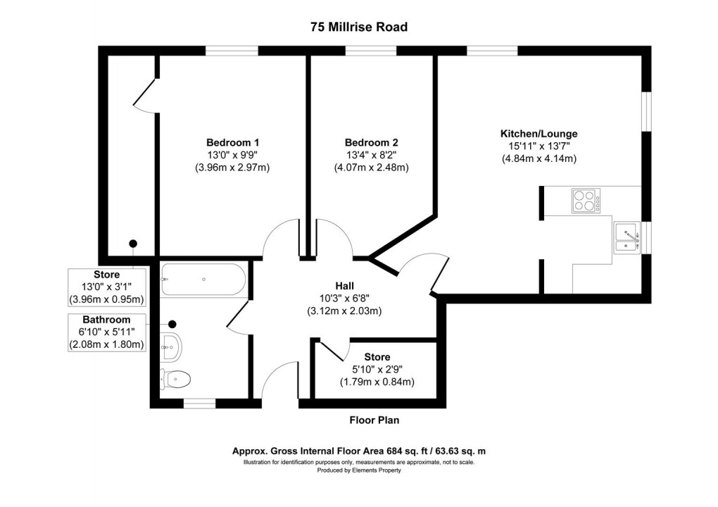 Floorplan for Millrise Road, Mansfield