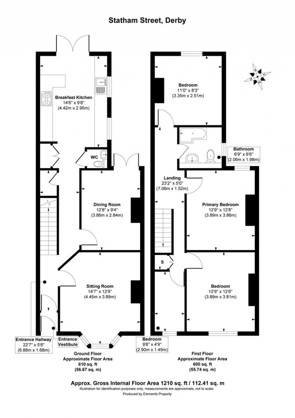 Floorplan for Statham Street, Off Kedleston Road, Derby