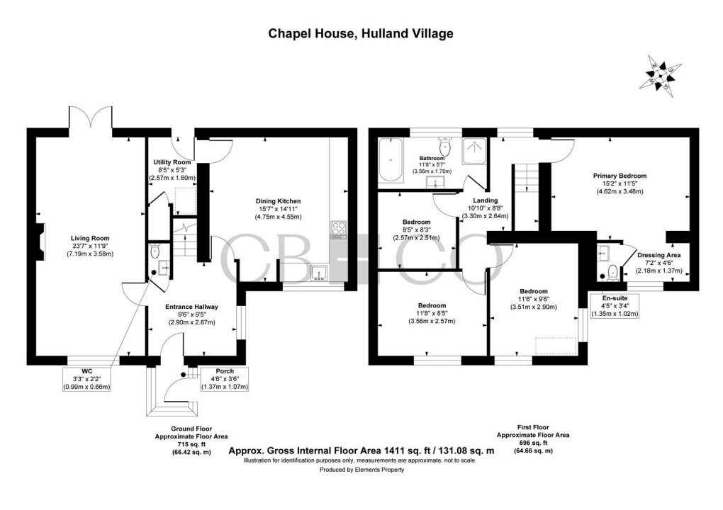 Floorplan for West View, Hulland Village, Ashbourne