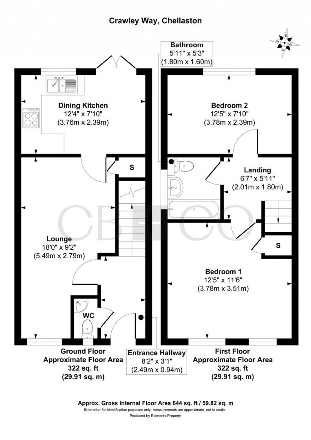 Floorplan for Crawley Way, Chellaston, Derby