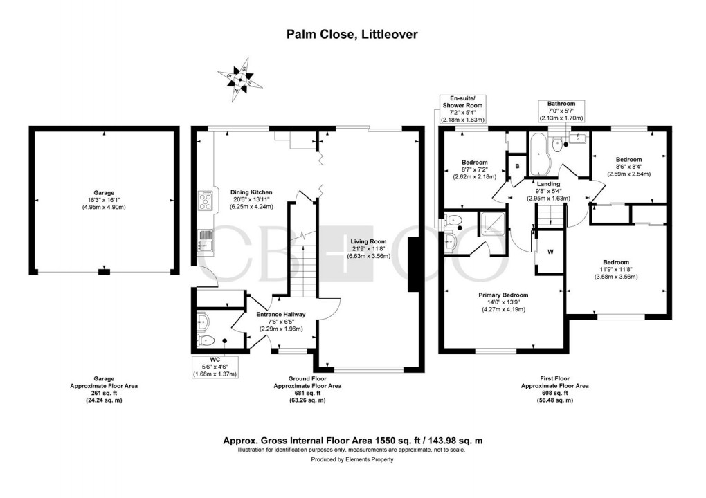 Floorplan for Palm Close, Littleover, Derby