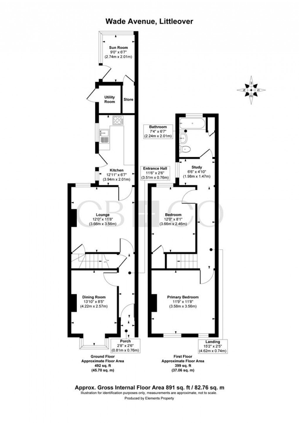 Floorplan for Wade Avenue, Littleover, Derby