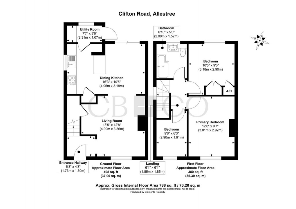 Floorplan for Clifton Road, Allestree, Derby