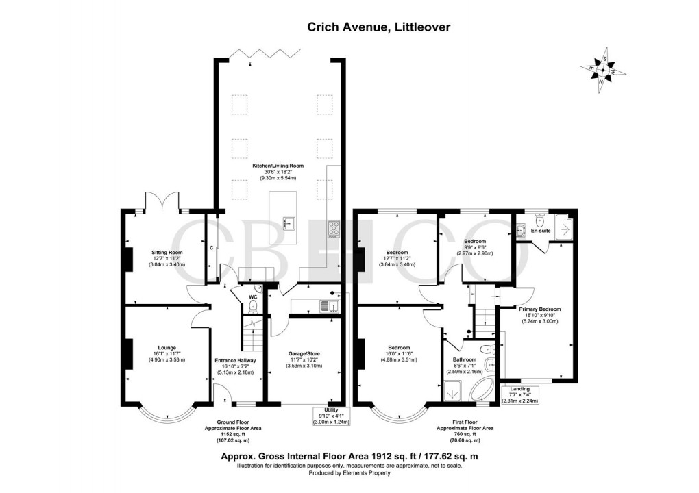 Floorplan for Crich Avenue, Littleover, Derby