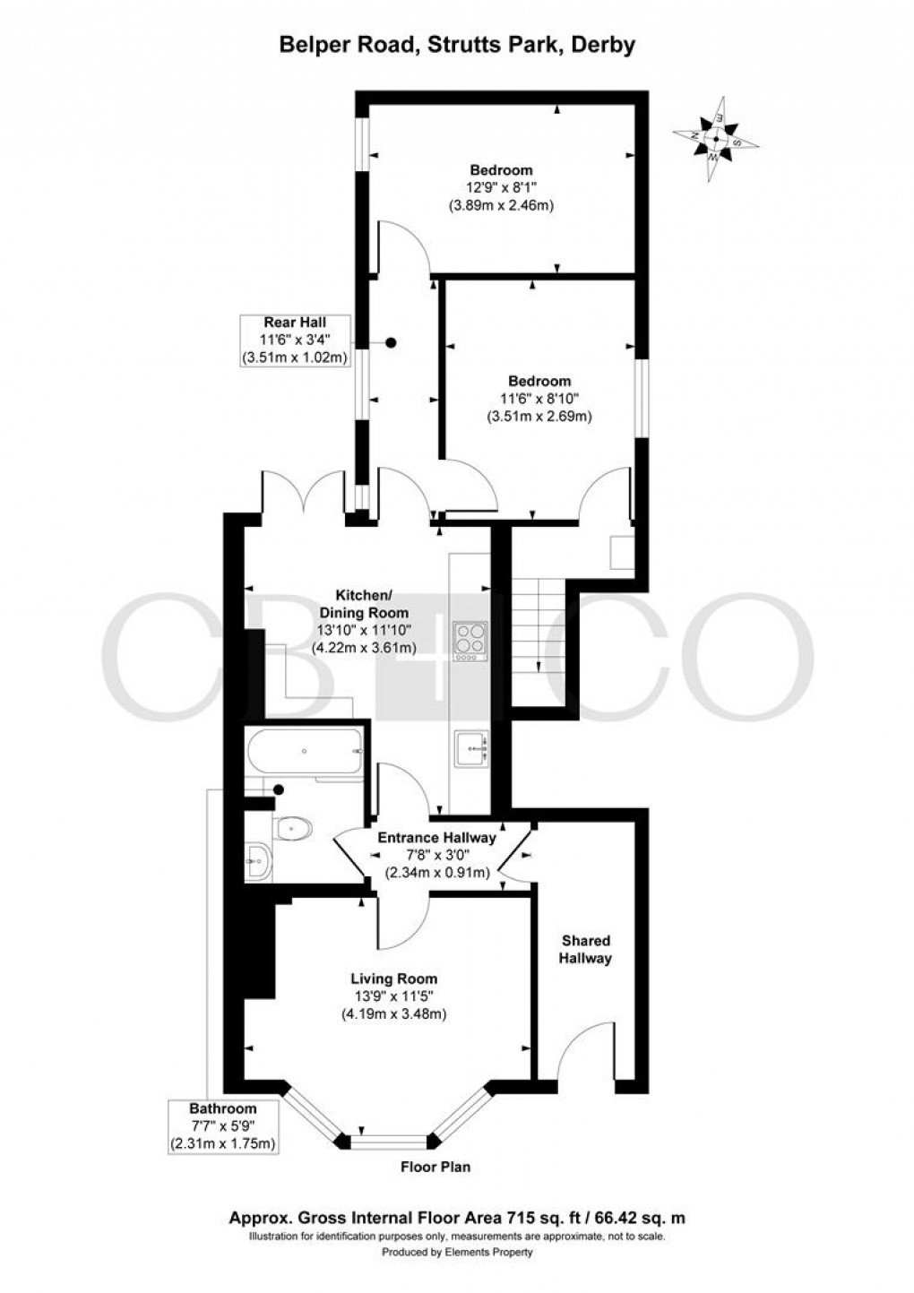 Floorplan for Belper Road, Strutts Park, Derby