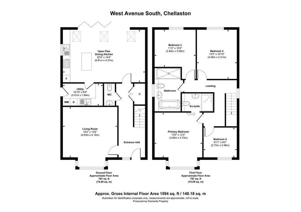 Floorplan for West Avenue South, Chellaston, Derby