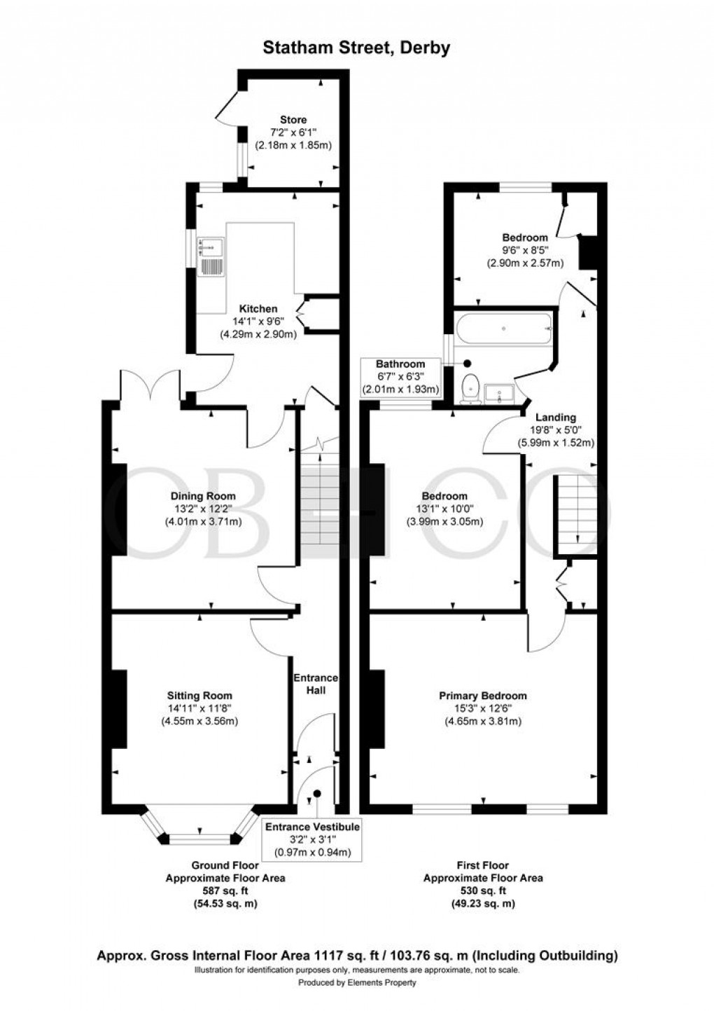 Floorplan for Statham Street, Six Streets, Derby