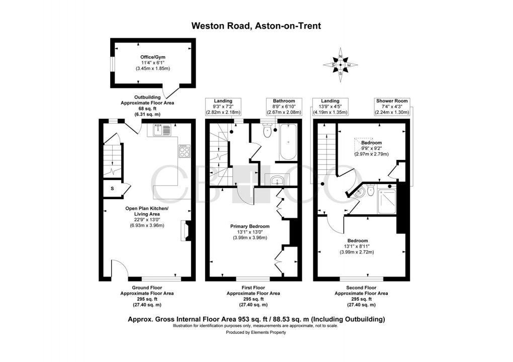 Floorplan for Weston Road, Aston-On-Trent, Derby