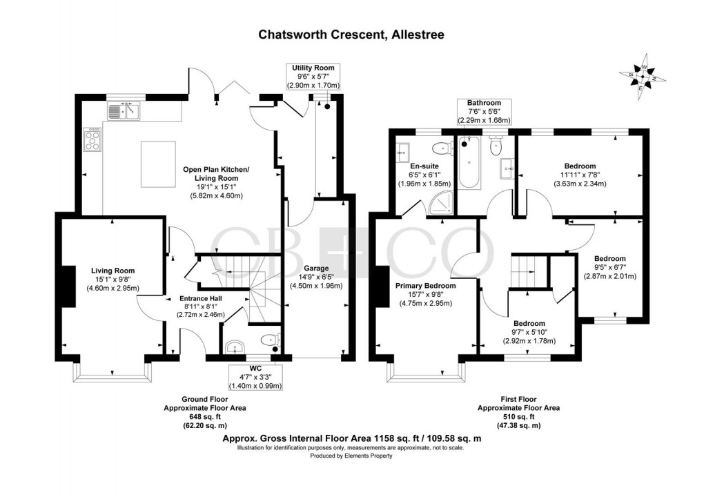 Floorplan for Chatsworth Crescent, Allestree, Derby