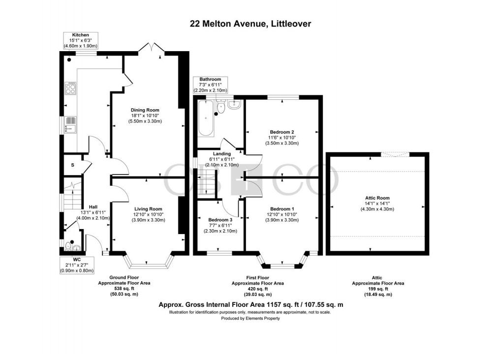 Floorplan for Melton Avenue, Littleover, Derby